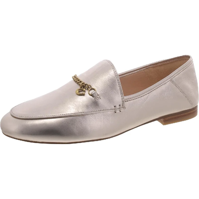 Coach Womens Hanna Leather Chain Loafers