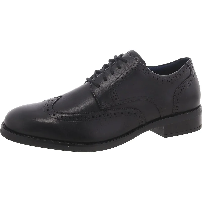 Cole Haan Mens Grand Dress Wingtip Faux Leather Lace-Up Oxfords