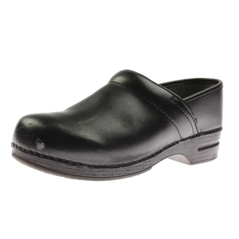 Dansko Womens Leather Slip Resistant Clogs