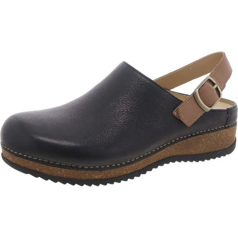 Dansko Womens Merrin Leather Wedge Clogs