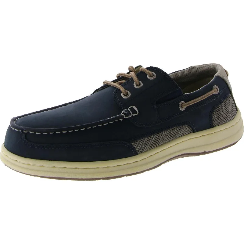 Dockers Mens Faux Leather Lace Up Boat Shoes