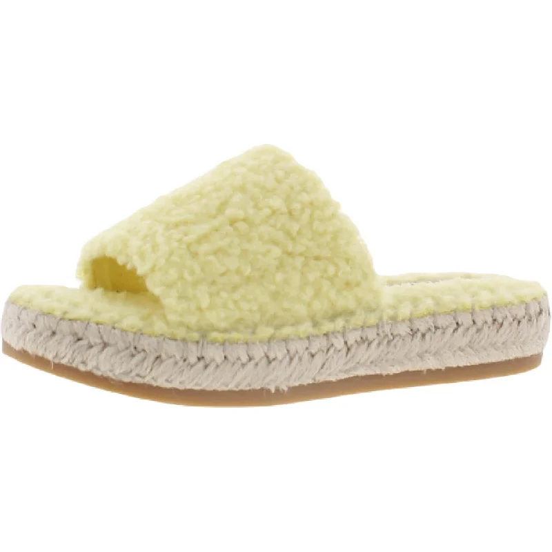 Dolce Vita Womens Karlee Faux Fur Slip On Slide Sandals