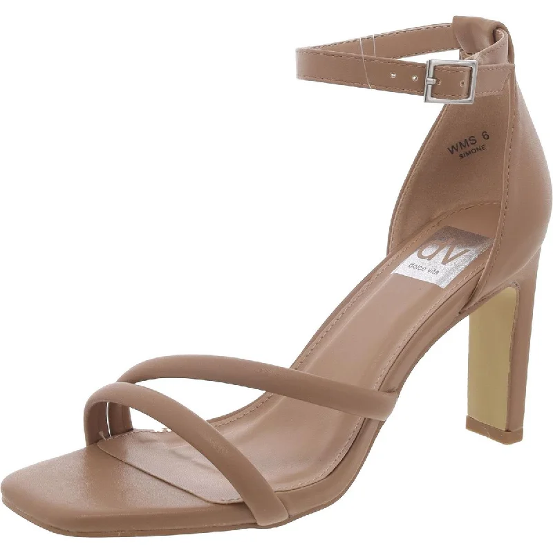 Dolce Vita Womens Simone Leather Ankle Strap Heels