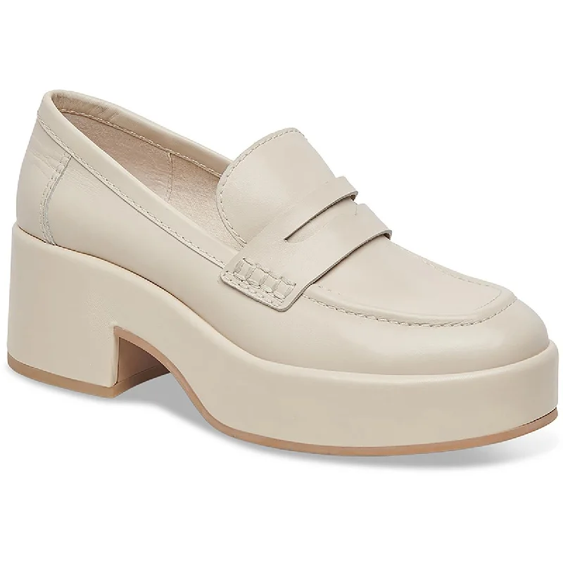 Dolce Vita Womens Yanni Leather Slip On Loafer Heels