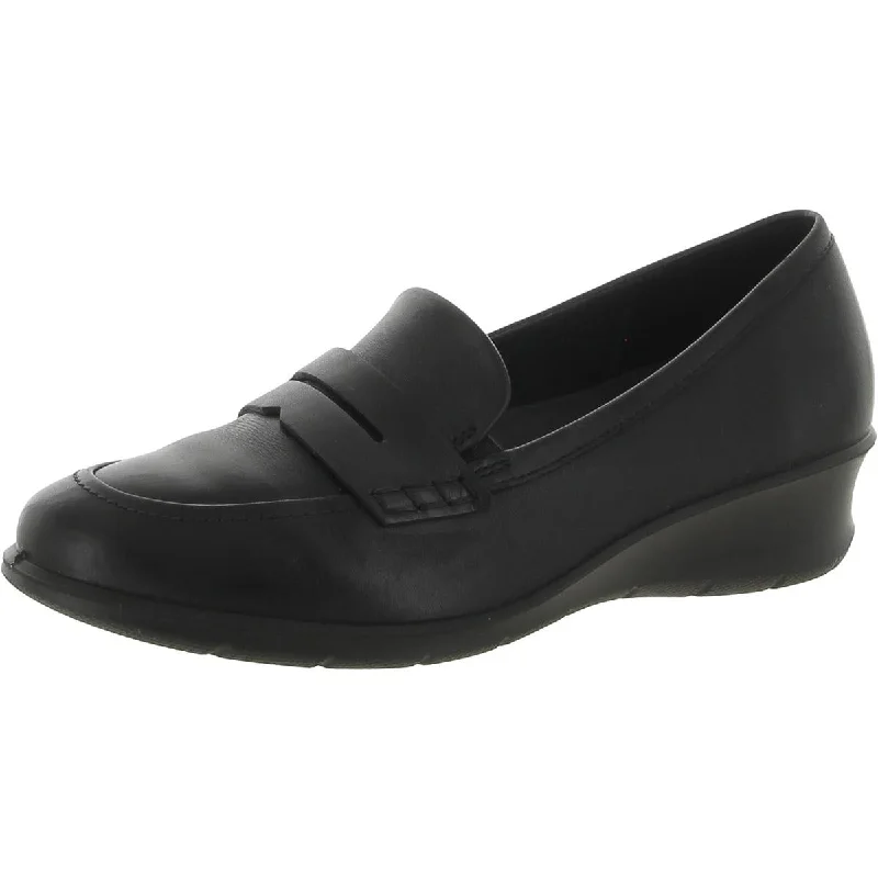 ECCO Womens Felicia Leather Slip-On Loafers