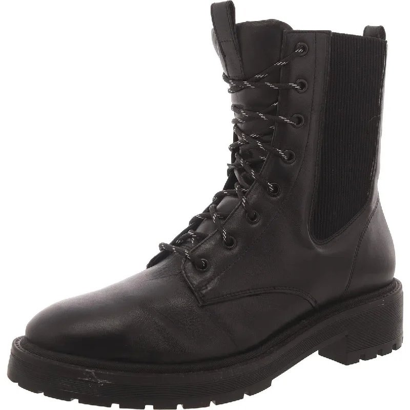 FARYL by Farylrobin Mens Leather Zipper Combat & Lace-Up Boots