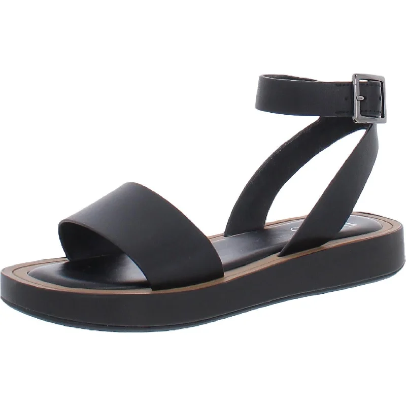 Franco Sarto Womens Eden Leather Ankle Strap Flatform Sandals