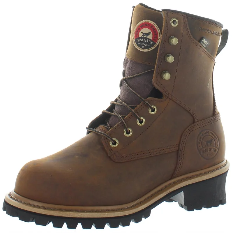 Irish Setter Mens Mesabi Leather Waterproof Steel Toe Boots