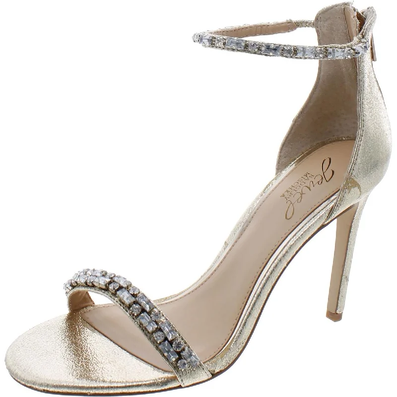 Jewel Badgley Mischka Womens Embellished Glitter Evening Sandals