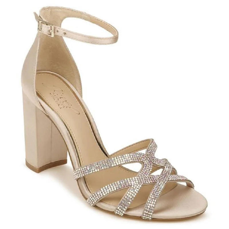 Jewel Badgley Mischka Womens Fidelity Satin Dressy Ankle Strap