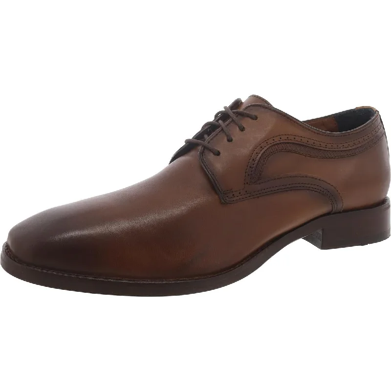 Johnston & Murphy Mens Danridge Leather Plain Toe Derby Shoes