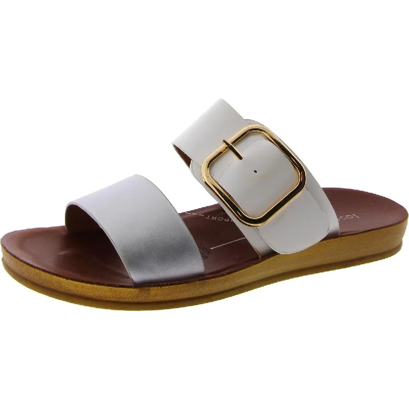 Los Cabos Womens Doti Faux Leather Arch Support Slide Sandals