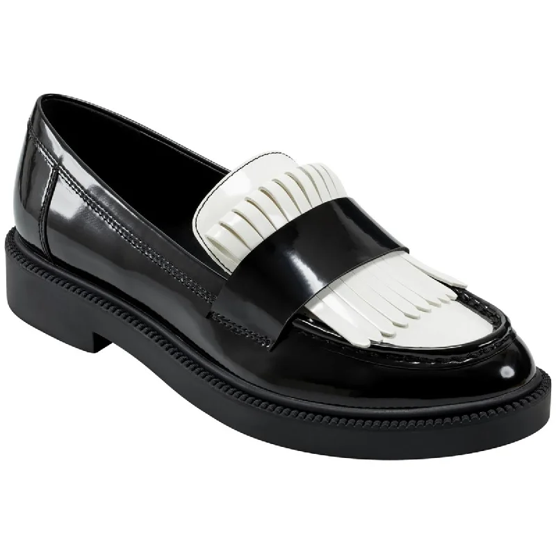 Marc Fisher Womens Calixy Faux Leather Two-Tone Loafers