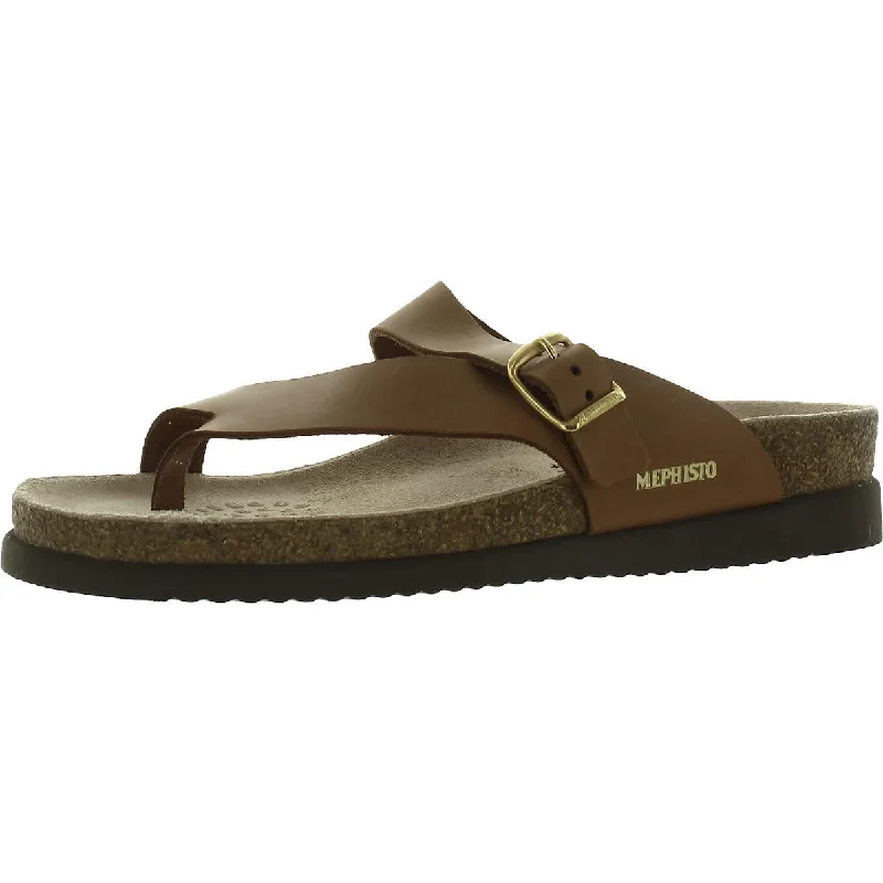 Mephisto Womens Helen Leather Slides Thong Sandals