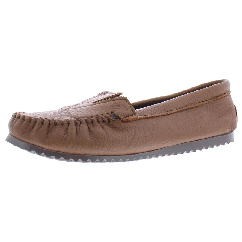 Minnetonka Womens Deerskin Gore Front Leather Flat Moccasins