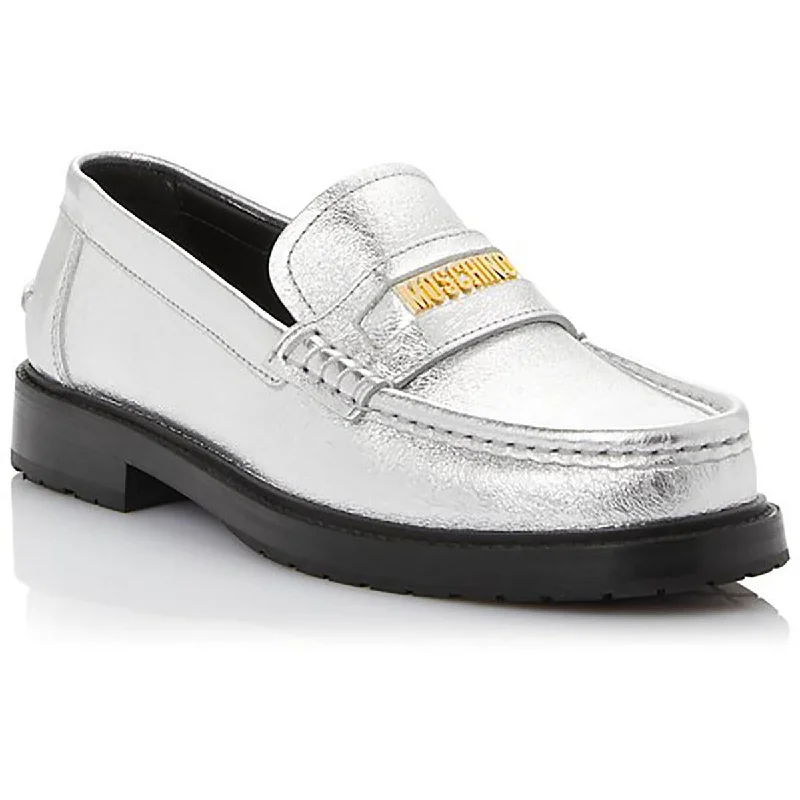 Moschino Womens Leather Comfort Insole Loafers