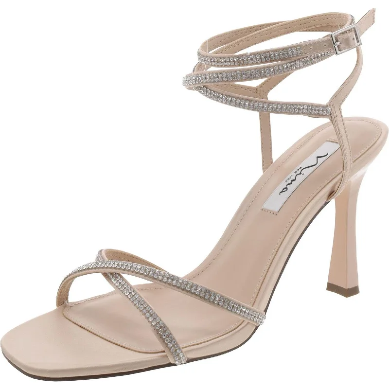 Nina Womens Satin Square toe Strappy Sandals