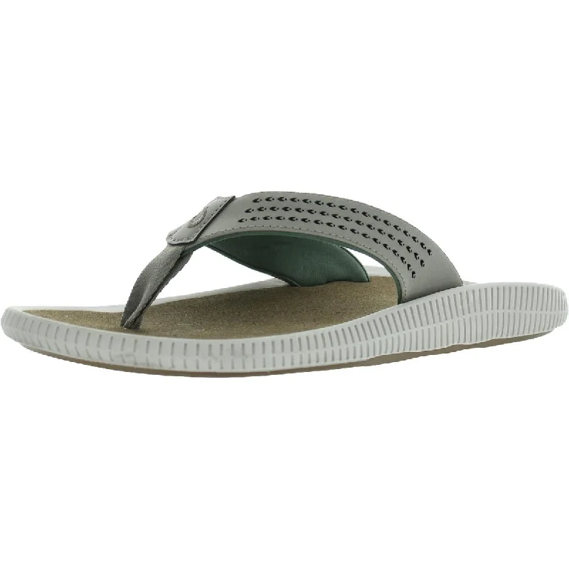 OluKai Mens Ulele Faux Leather Flip-Flops