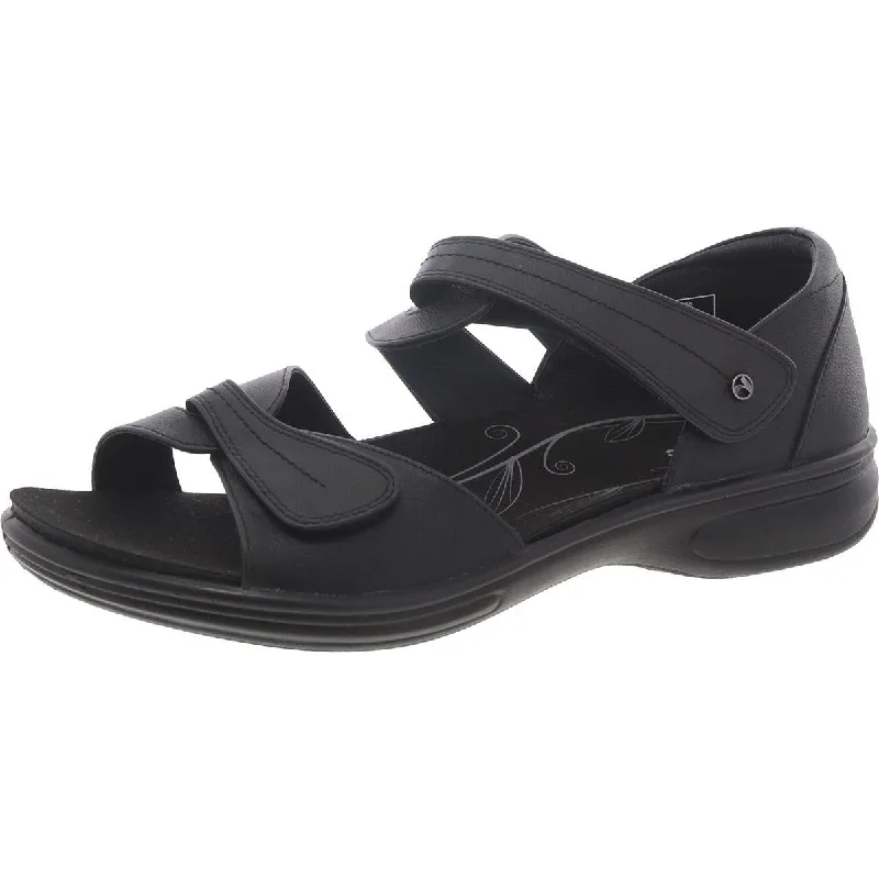 Revere Womens Leather Slid On Slide Sandals