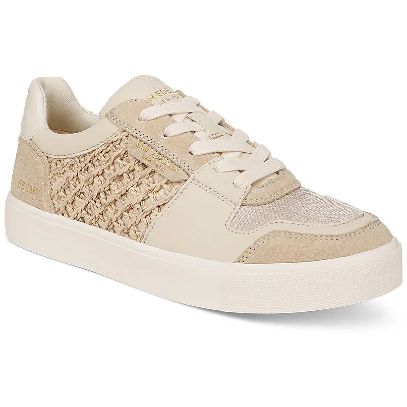 Sam Edelman Womens Elcie Mixed Media Lace-Up Casual And Fashion Sneakers