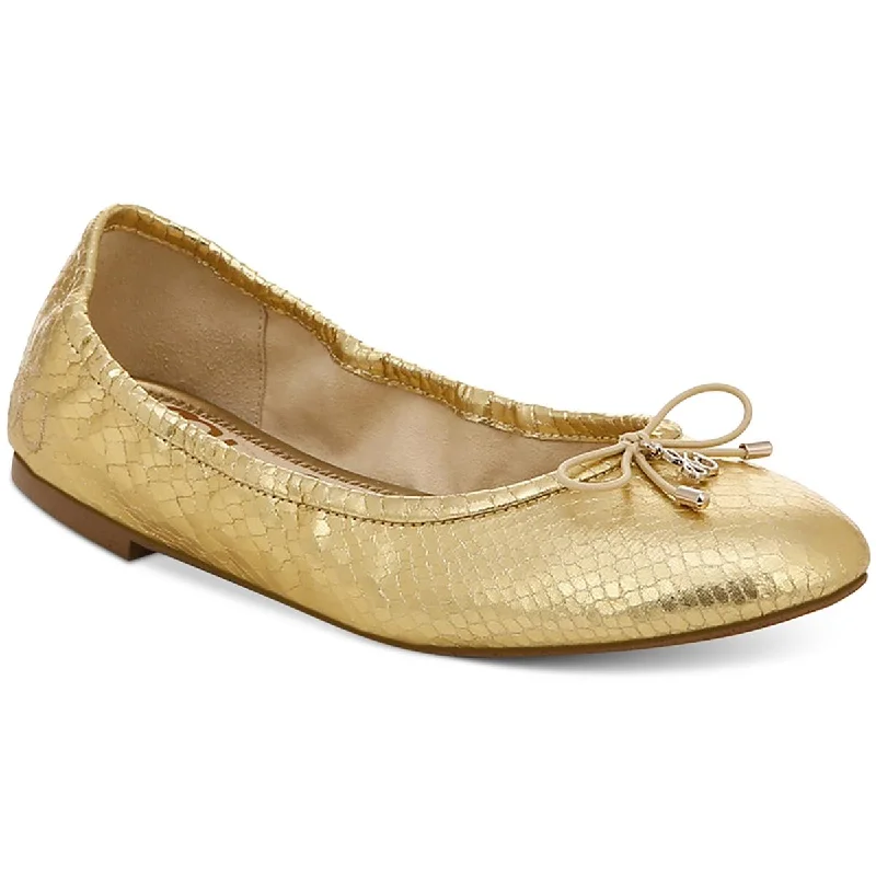 Sam Edelman Womens Felicia Leather Metallic Ballet Flats