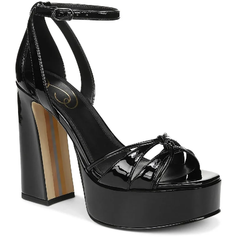 Sam Edelman Womens KAMILLE Patent Platform Heel Ankle Strap