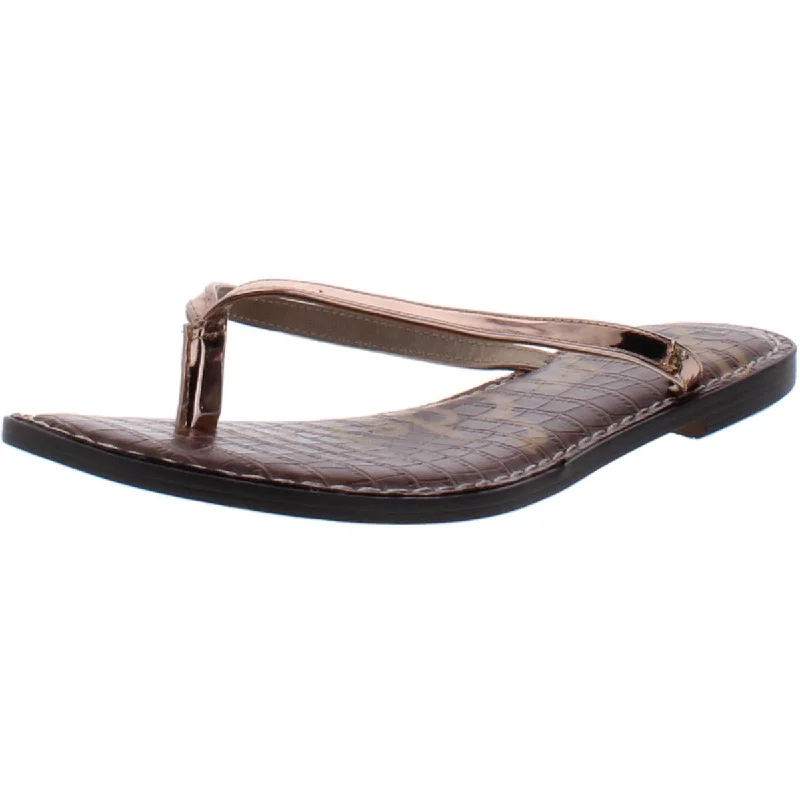 Sam Edelman Womens Patent Leather Thong Flip-Flops