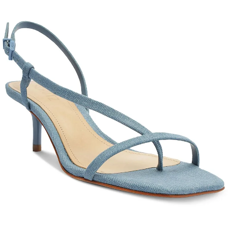 Schutz Womens Heloise Denim Open Toe Slingback Sandals