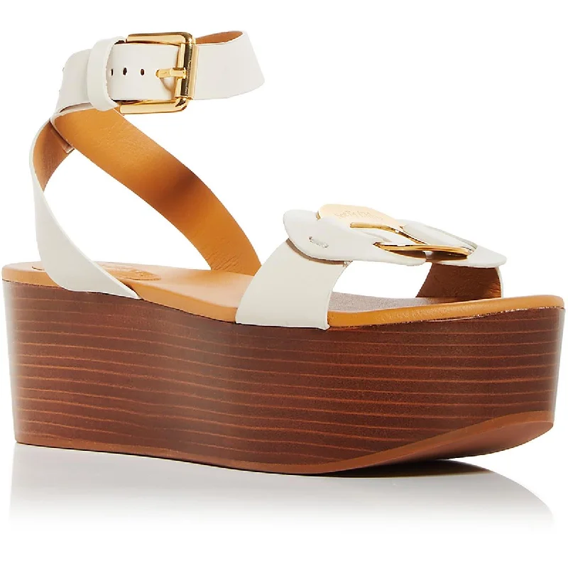 See by Chloe Womens Leather Buckle Platform Sandals