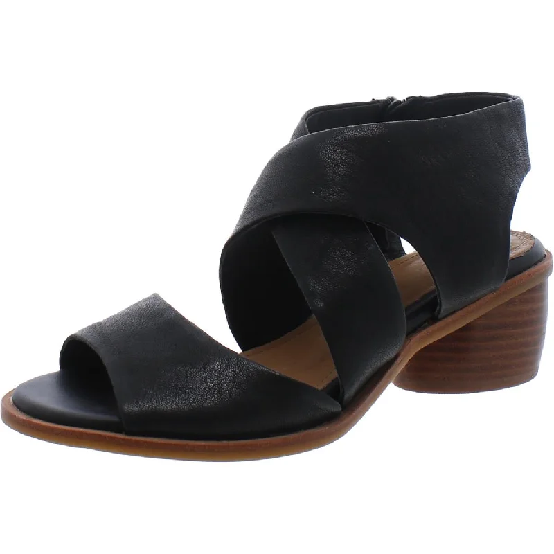 Sofft Womens Camille Leather Stack Heel Block Heel