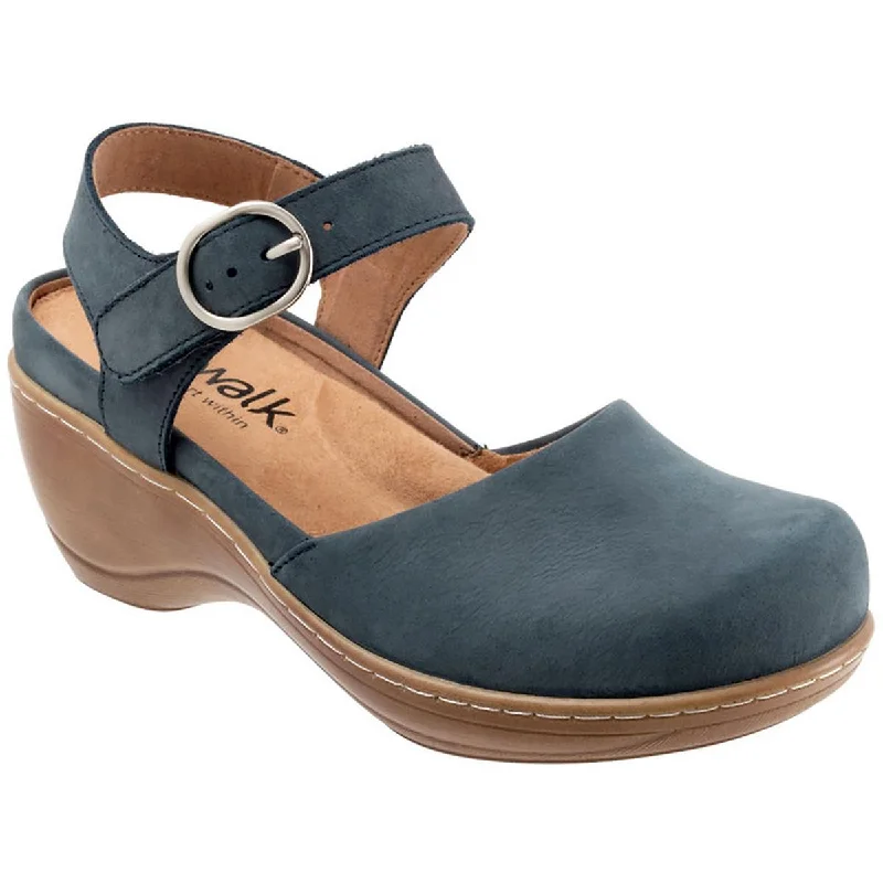 SoftWalk Womens Mabelle Buckle Suede Mary Janes