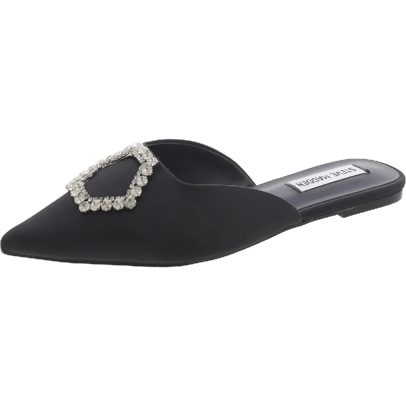 Steve Madden Womens Flore Satin Embellished Mules