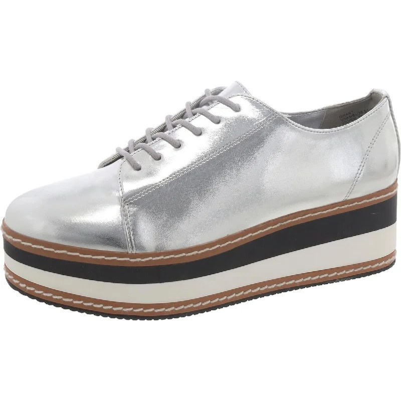 Steve Madden Womens Grant Metallic Lace-Up Casual And Fashion Sneakers