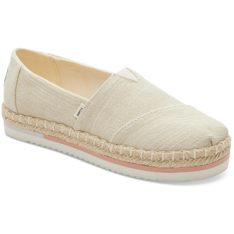 Toms Womens Alpargata Platform Rope Canvas Slip On Loafers