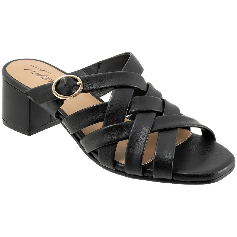 Trotters Womens LAURI Leather Square toe Strappy Sandals