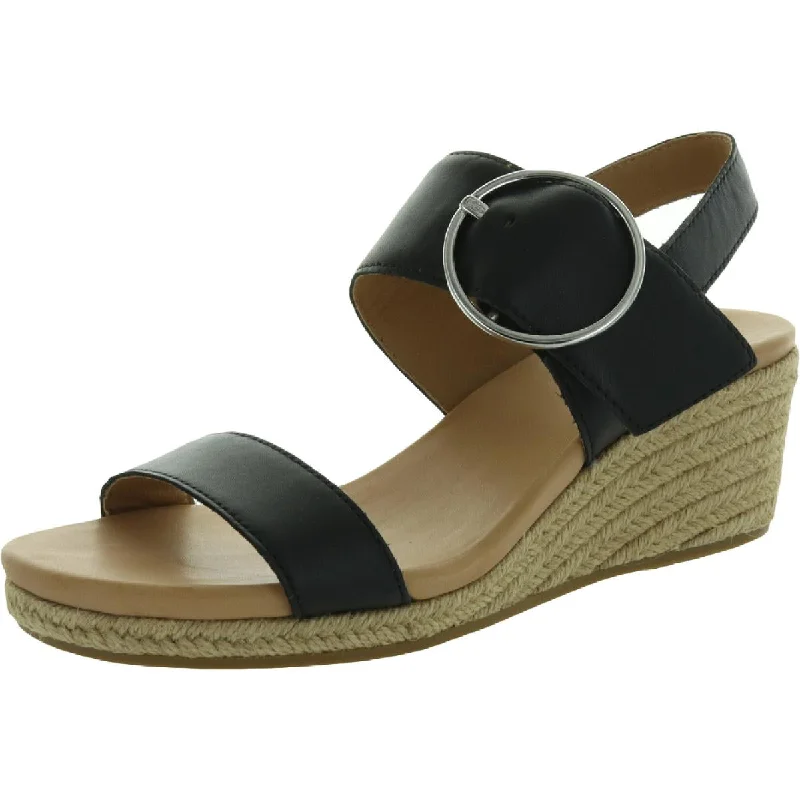 Ugg Womens Navee Slingback Leather Wedge Sandals