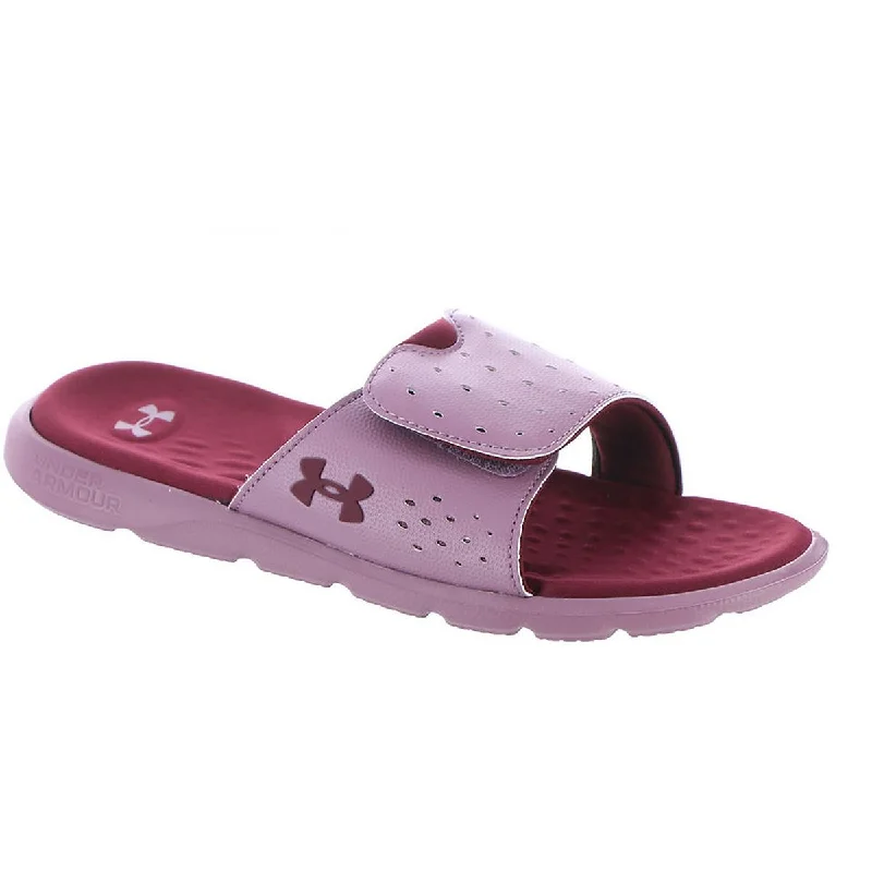 Under Armour Womens Ignite Faux Leather Open Toe Flip-Flops