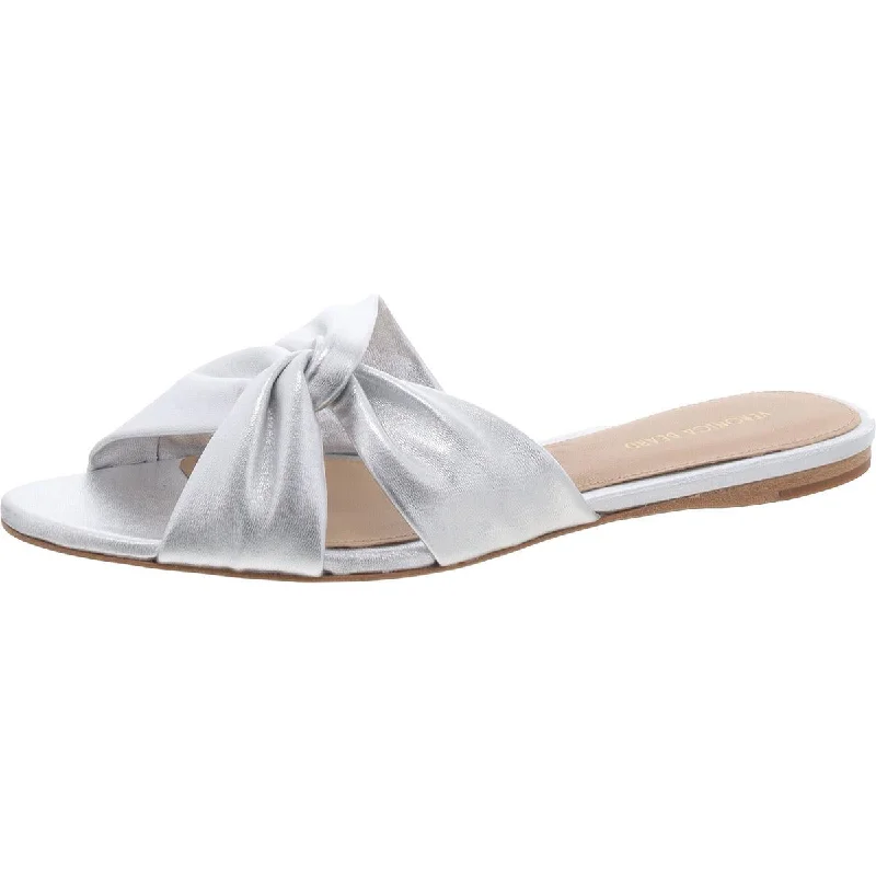 Veronica Beard Womens Leather Flat Slide Sandals