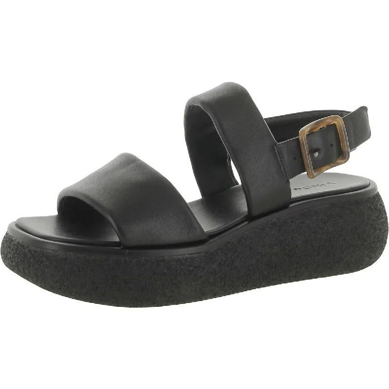 Vince Womens Laguna Faux Leather Ankle Strap