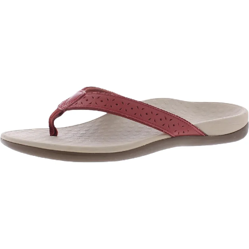 Vionic Womens Tideperf Leather Laser Thong Sandals