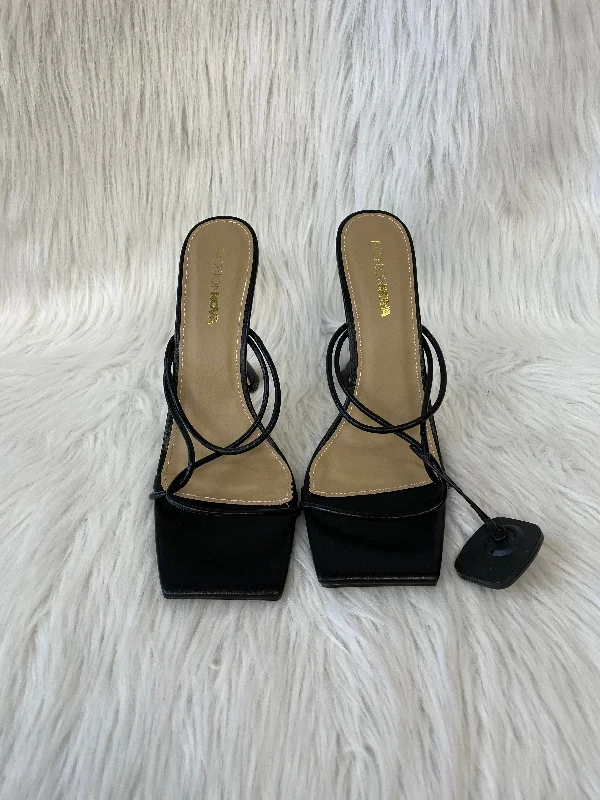 Black Sandals Heels Block Fashion Nova, Size 10