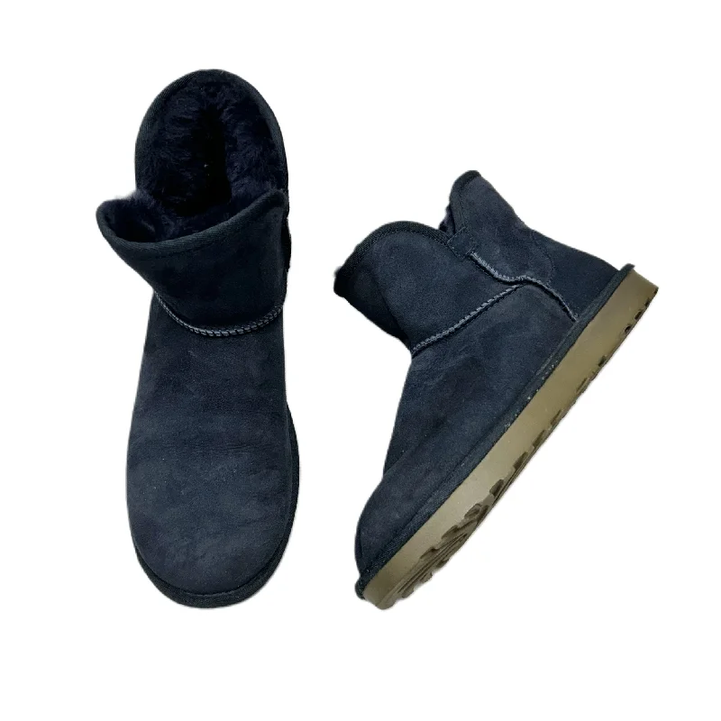 Boots Ankle Flats In Navy, Size: 8