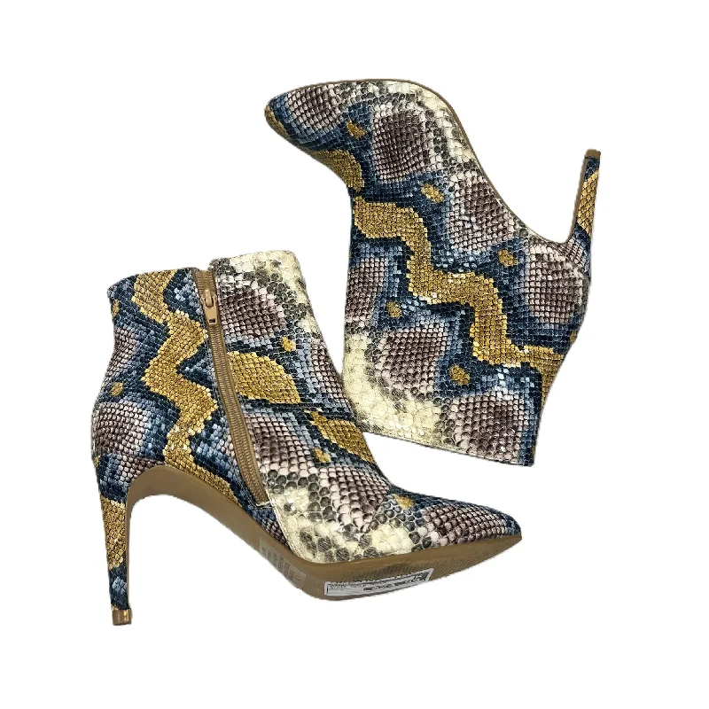 Boots Ankle Heels By Express In Animal Print, Size: 7