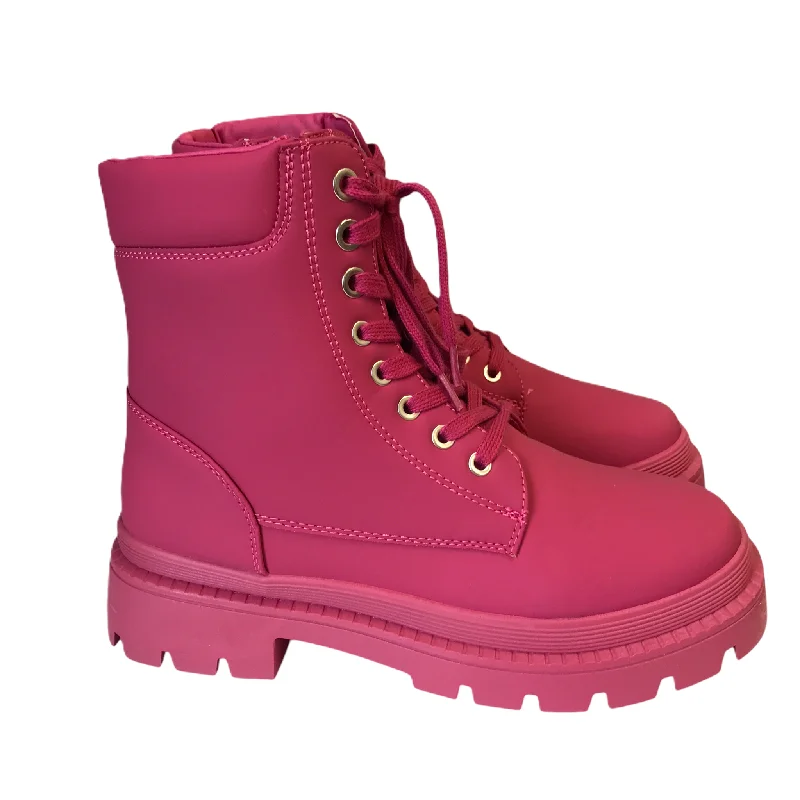 Boots Hiking By Shoedazzle In Pink, Size: 9.5