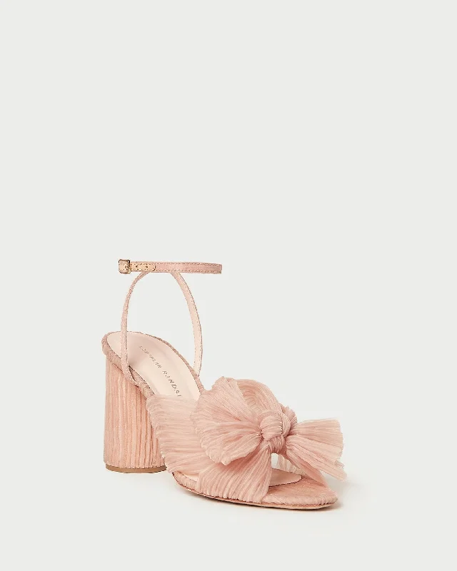 Camellia Beauty Pleated Bow Heel