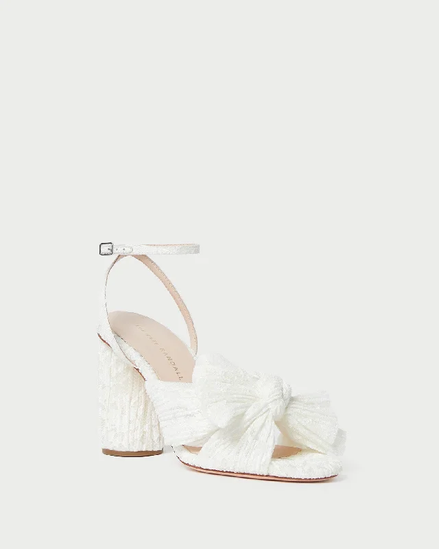 Camellia White Lace Bow Heel