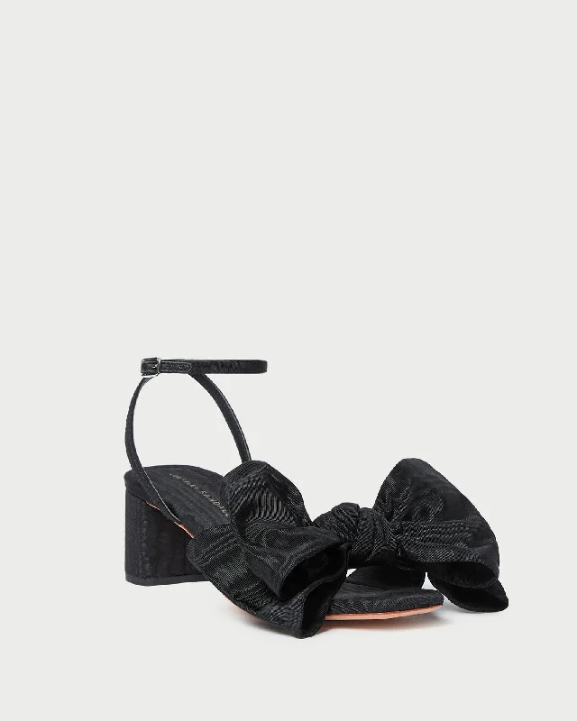 Carmen Black Moiré Bow Sandal