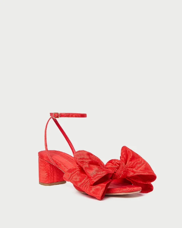 Carmen Red Moiré Bow Sandal