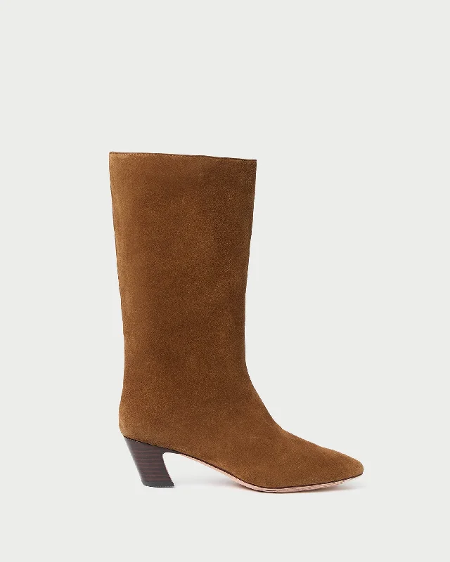 Cleo Cacao Suede Mid-Calf Boot