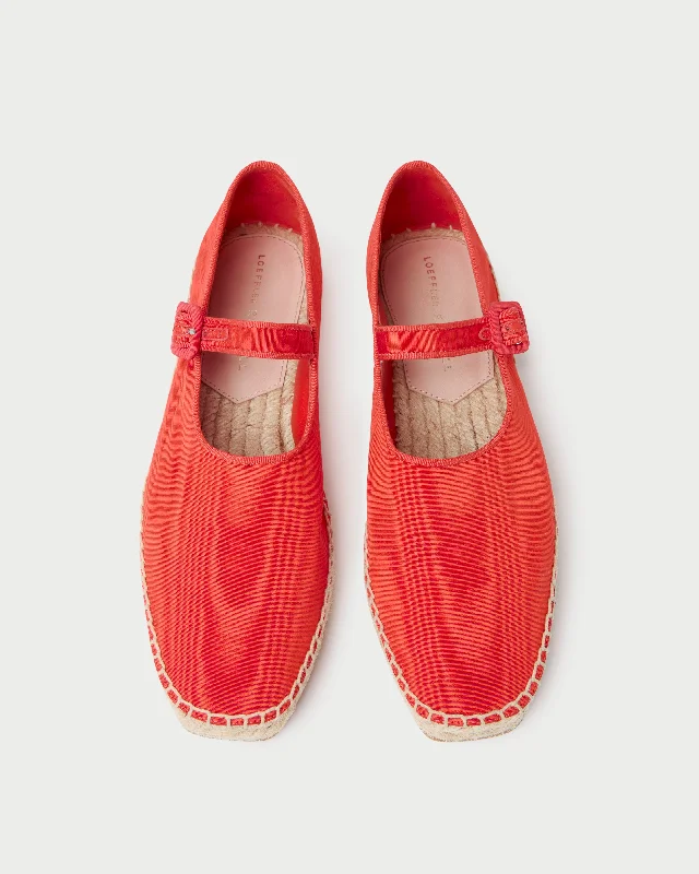 Clover Red Moiré Espadrille